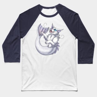 Purrmaid: White Baseball T-Shirt